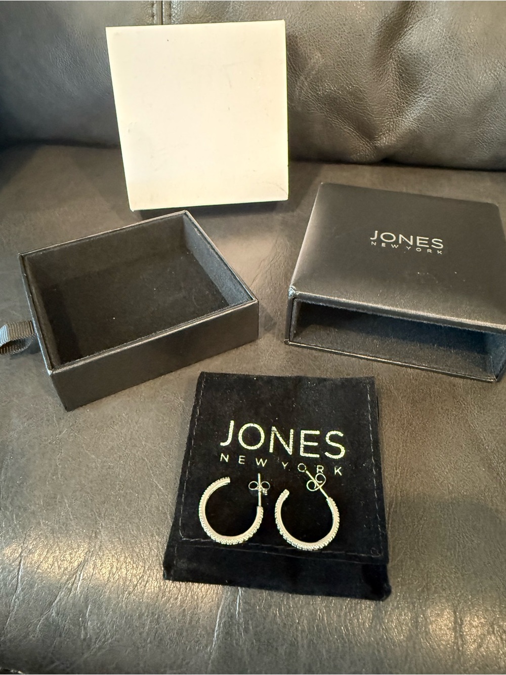 New Jones New York cz small hoop earrings